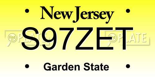 S97ZET New Jersey License Plate