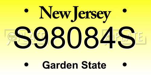 S98084S New Jersey License Plate
