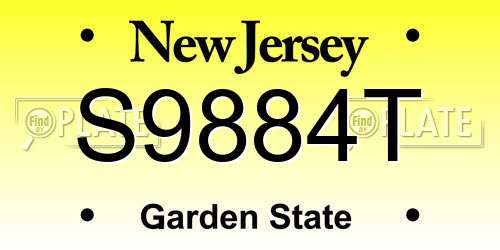 S9884T New Jersey License Plate