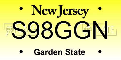 S98GGN New Jersey License Plate