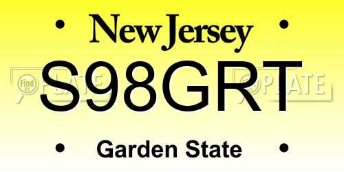 S98GRT New Jersey License Plate