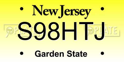 S98HTJ New Jersey License Plate