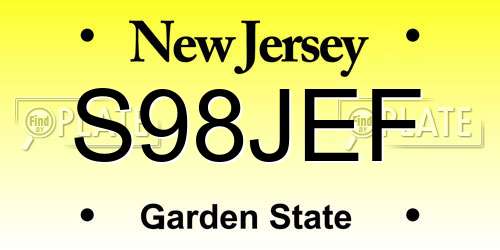 S98JEF New Jersey License Plate