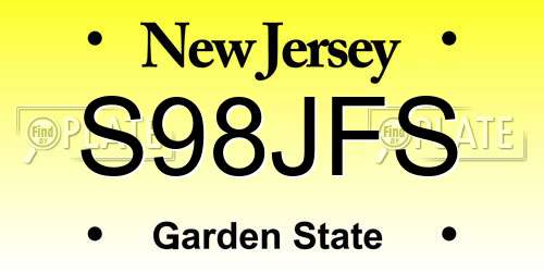 S98JFS New Jersey License Plate