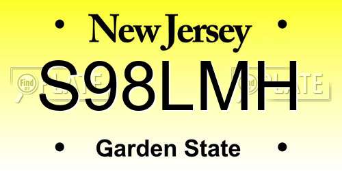 S98LMH New Jersey License Plate