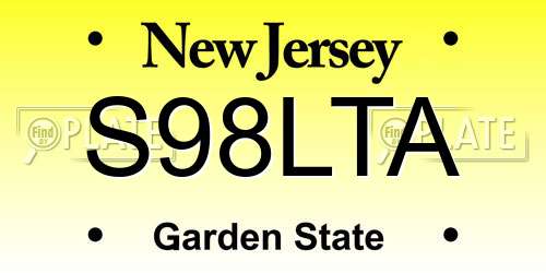 S98LTA New Jersey License Plate
