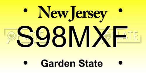 S98MXF New Jersey License Plate