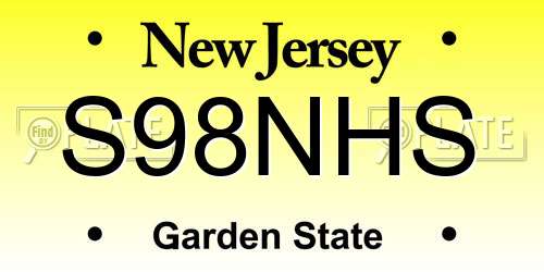 S98NHS New Jersey License Plate