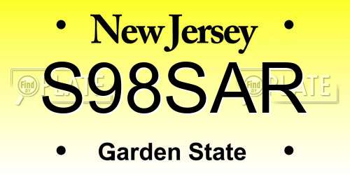 S98SAR New Jersey License Plate