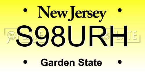 S98URH New Jersey License Plate