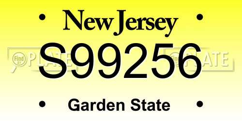 S99256 New Jersey License Plate