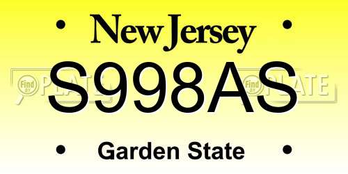S998AS New Jersey License Plate