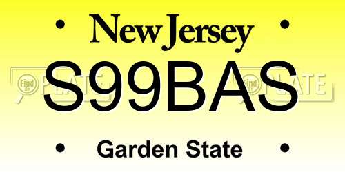 S99BAS New Jersey License Plate