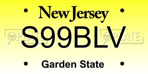 S99BLV New Jersey License Plate