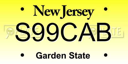 S99CAB New Jersey License Plate