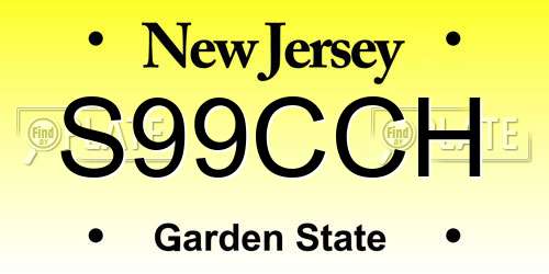 S99CCH New Jersey License Plate