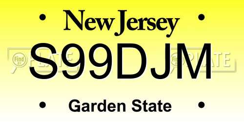 S99DJM New Jersey License Plate