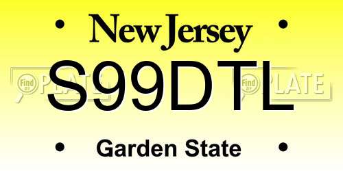 S99DTL New Jersey License Plate
