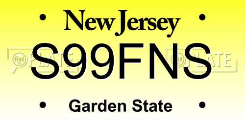 S99FNS New Jersey License Plate