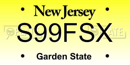 S99FSX New Jersey License Plate