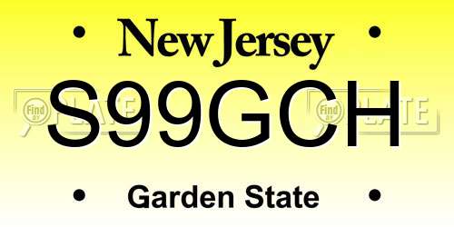 S99GCH New Jersey License Plate