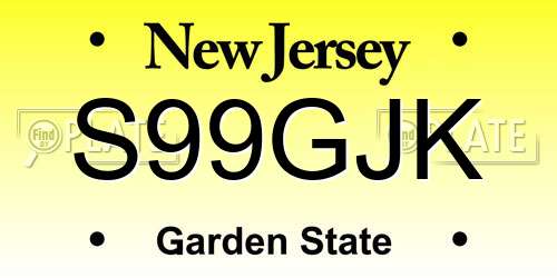 S99GJK New Jersey License Plate