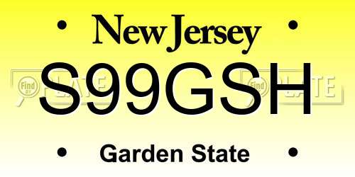 S99GSH New Jersey License Plate