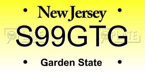 S99GTG New Jersey License Plate