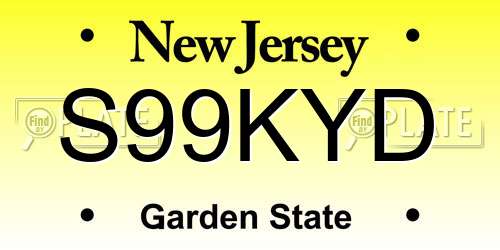 S99KYD New Jersey License Plate