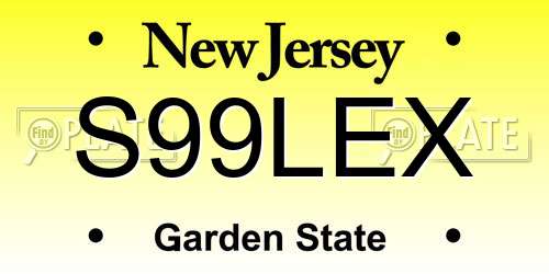 S99LEX New Jersey License Plate