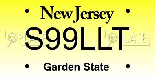 S99LLT New Jersey License Plate