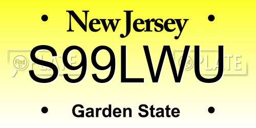 S99LWU New Jersey License Plate