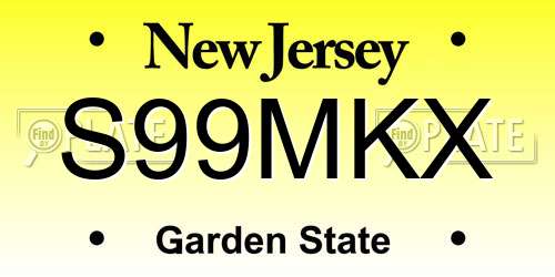 S99MKX New Jersey License Plate