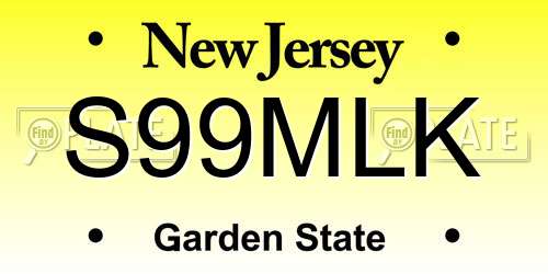 S99MLK New Jersey License Plate