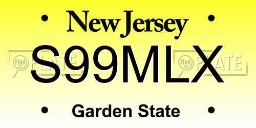 S99MLX New Jersey License Plate
