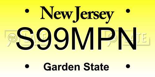 S99MPN New Jersey License Plate