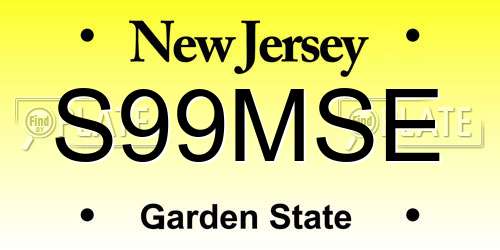 S99MSE New Jersey License Plate