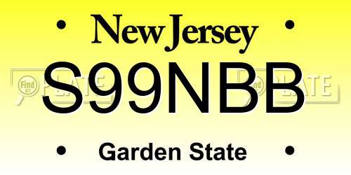 S99NBB New Jersey License Plate
