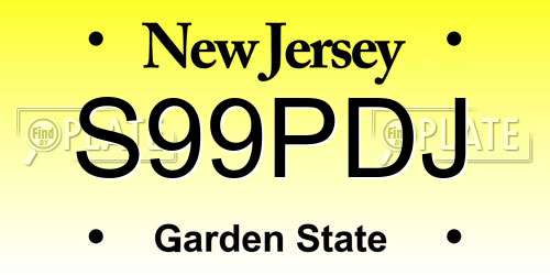 S99PDJ New Jersey License Plate