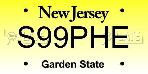S99PHE New Jersey License Plate