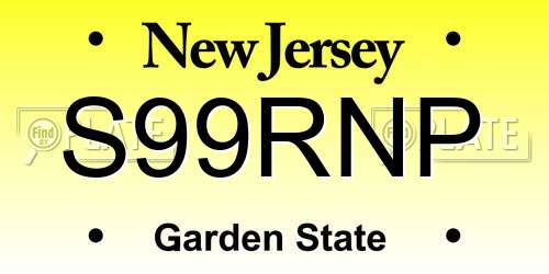 S99RNP New Jersey License Plate