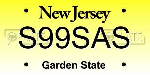 S99SAS New Jersey License Plate