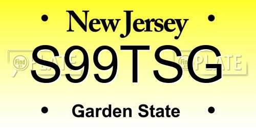 S99TSG New Jersey License Plate