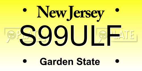 S99ULF New Jersey License Plate