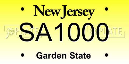 SA1000 New Jersey License Plate