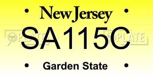 SA115C New Jersey License Plate