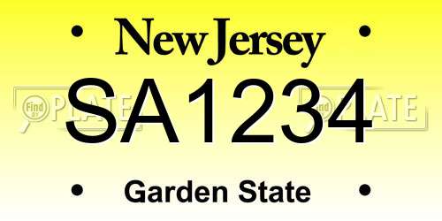 SA1234 New Jersey License Plate
