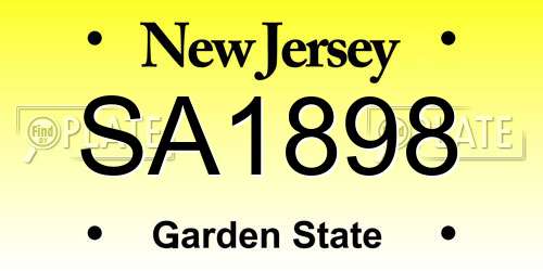 SA1898 New Jersey License Plate
