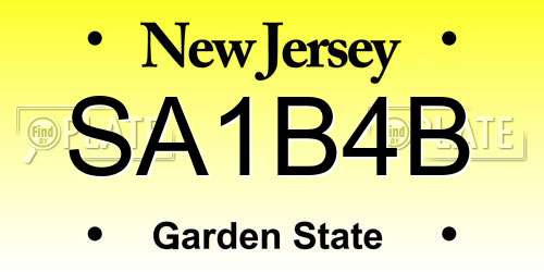 SA1B4B New Jersey License Plate