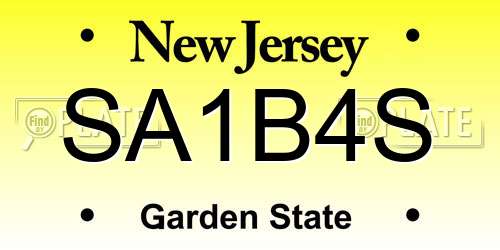 SA1B4S New Jersey License Plate